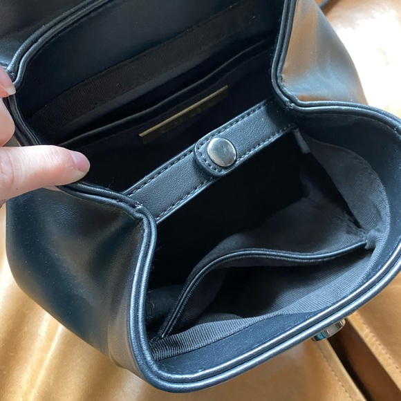 Anthropologie Black Leather Small Backpack - Picture 2 of 4